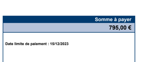 Date limite de paiement.